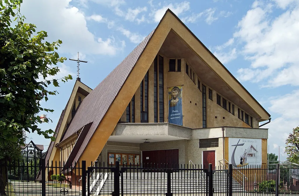 Church of the Ressurection (1975 design. by Antoni Mazur), 4 Szkolna street, Krakow, Poland