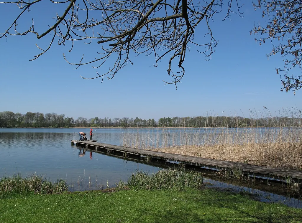 The Klostersee is a lake in Altfriedland, a village of the municipality Neuhardenberg in the District Märkisch-Oderland, Brandenburg, Germany. The lake covers 55 hectare. Its named because the former Cistercian-Kloster Friedland (Nunnery) on its eastern bank, which owned the lake in the Middle Ages.