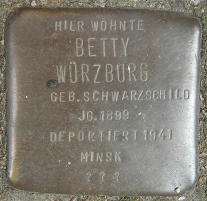 Stolperstein dedicated to Betty Würzburg