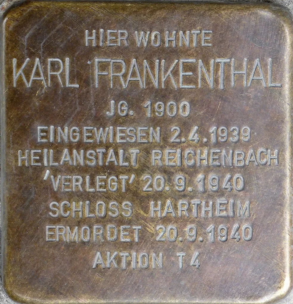 Stolperstein dedicated to Karl Frankenthal