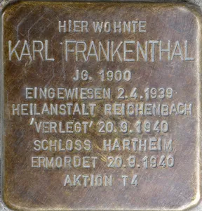 Stolperstein dedicated to Karl Frankenthal