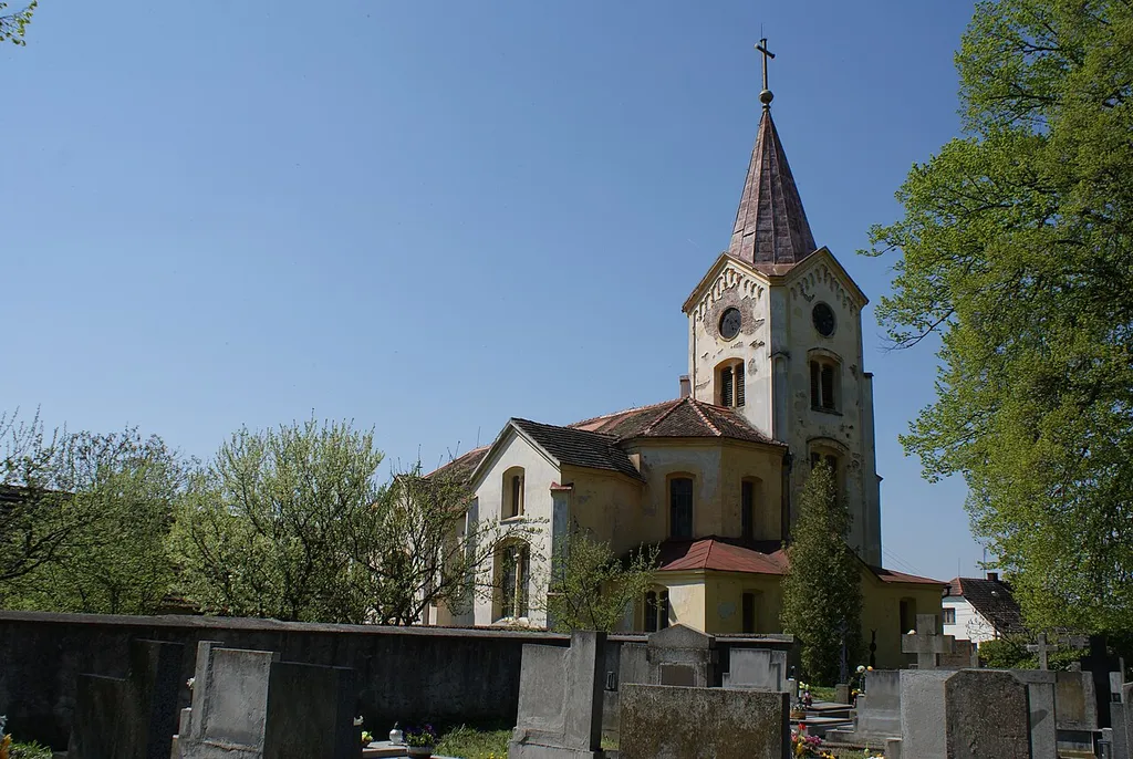Kbel a village in Plzeň jih district, Czech Republic. The Church of All Saints.