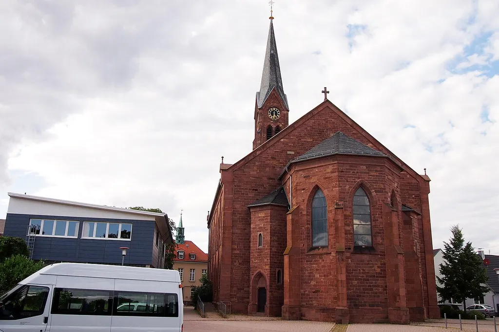 Graben-Neudorf, evangelische Kirche, Rückansicht