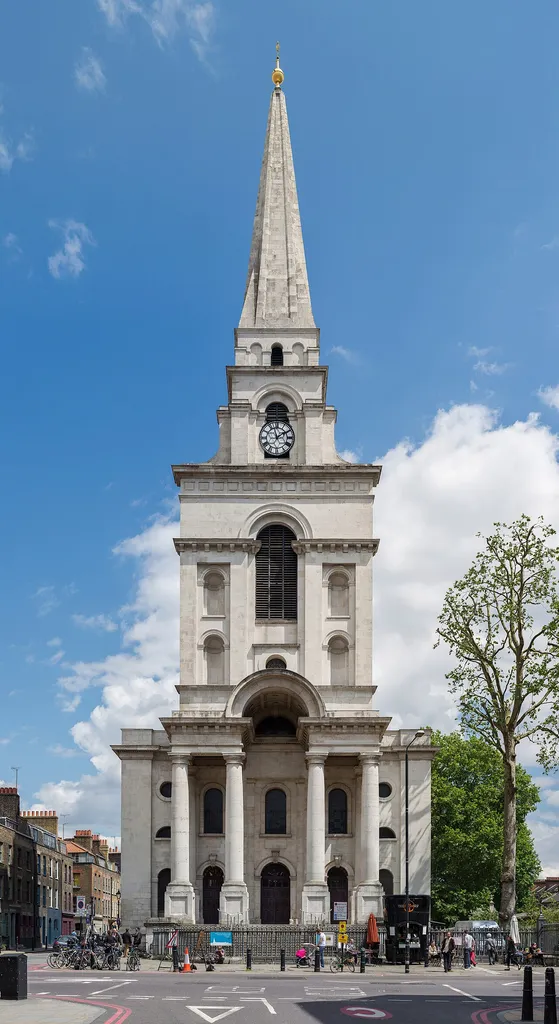 Christ Church, Spitalfields, as viewed from Brushfield st looking east.