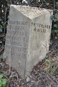Milepost, N of Bell o' th' Hill, opp. Church of St Chad, Tushingham