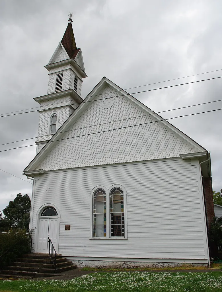 w:Evangelical Church of Lafayette, Oregon, USA. Front view. NRHP, AKA Poling Memorial Church.