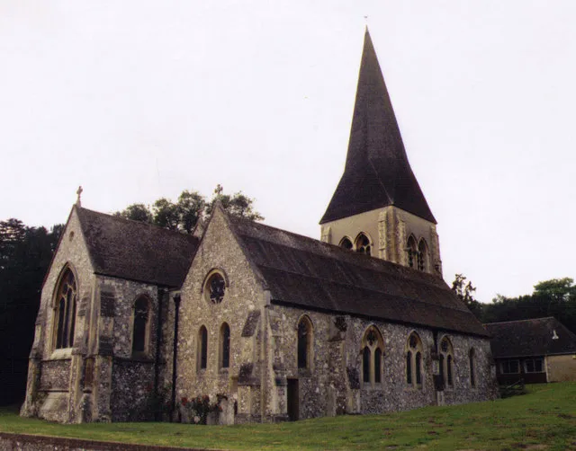 All Hallows parish church, Whitchurch, Hampshire, seen from the northeast
