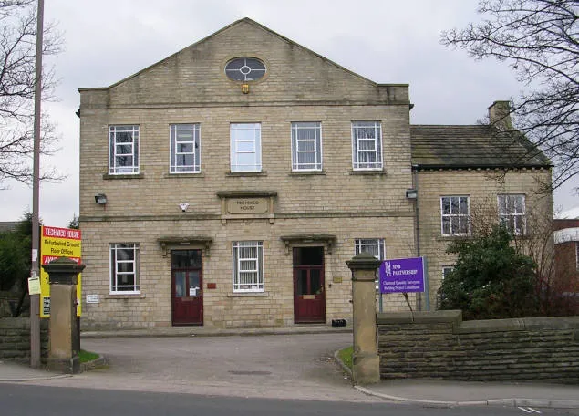 Technico House, 171 Richardshaw Lane, Pudsey, West Yorkshire, seen from the east. Built in 1827 as a Baptist Chapel.