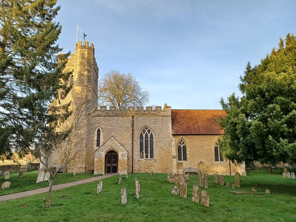 St. Nicholas' Church, Newton Blossomville, Buckinghamshire, England. 12th-15th centuries with 19th century modifications. Grade II* listed.
