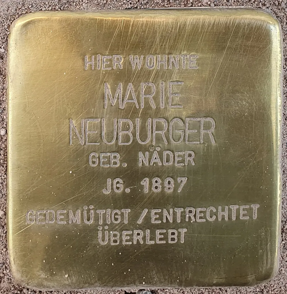 Stolperstein für Marie Neuburger, geb.Näder; Güntherstraße 15 (Weimar)