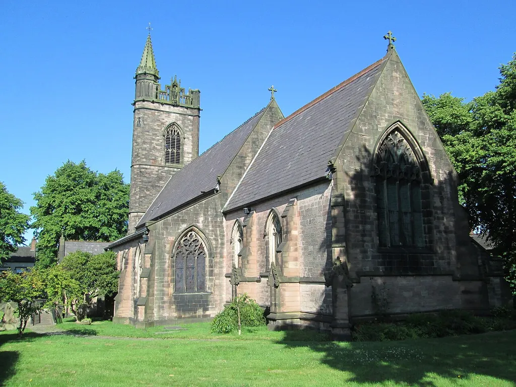 St Luke's parish church, Fountain Street, Leek, Staffordshire, seen from the east