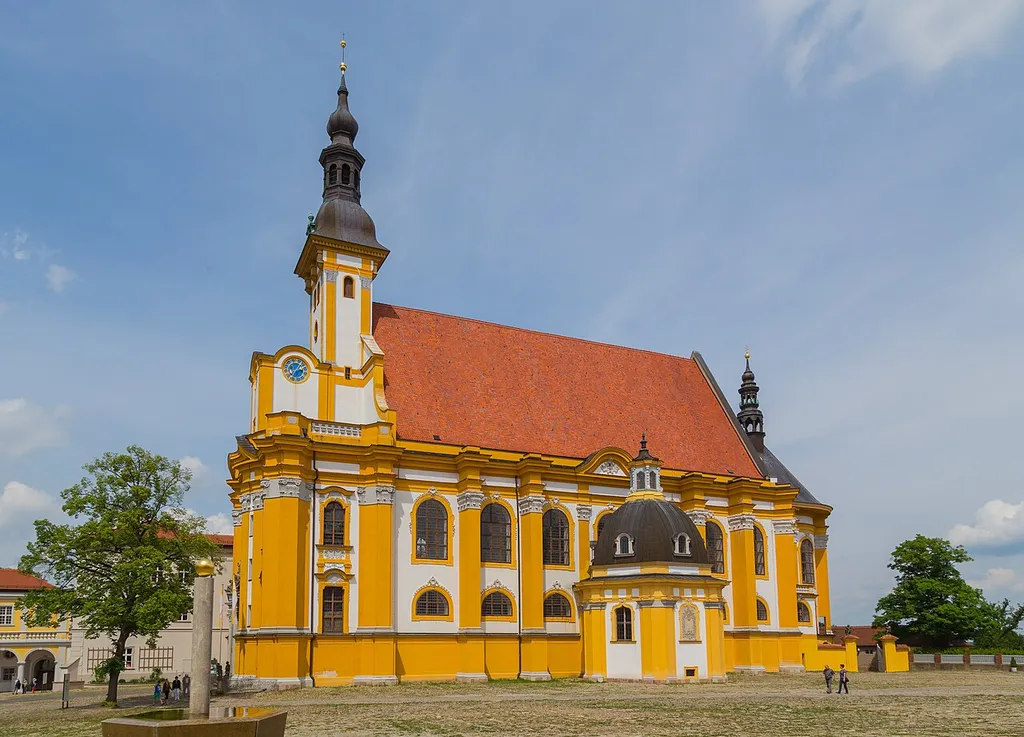 The Roman Catholic St. Mary's Abbey Church (Stiftskirche St. Marien) at Neuzelle Monastery (Kloster Neuzelle) in Neuzelle, Landkreis Oder-Spree, Brandenburg, Germany.