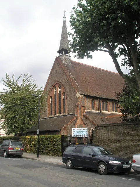 St George's parish church, Tudor Road, Southall, Middlesex, seen from the southwest