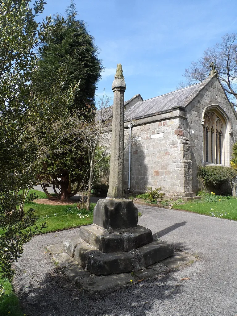 Photograph of the cross in the churchyard of St Peter's Church, Somersal Herbert, Derbyshire, England