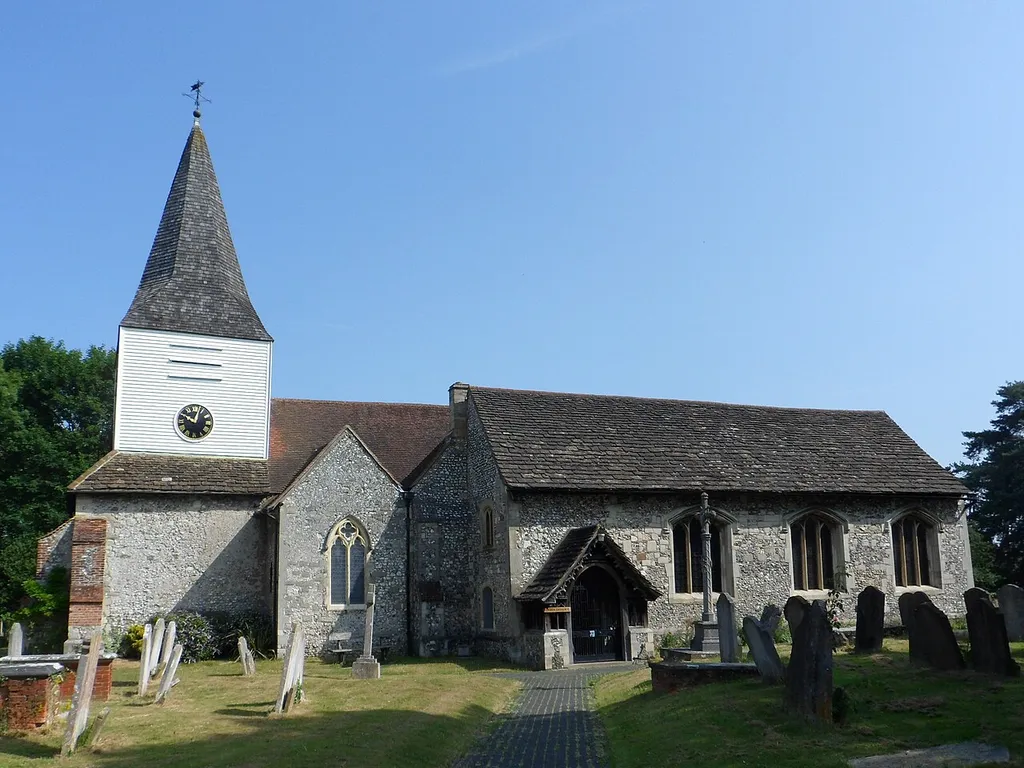 St Nicolas' Church, Church Road, Great Bookham, Mole Valley District, Surrey, England. Listed at Grade I by English Heritage (NHLE Code 1028641)