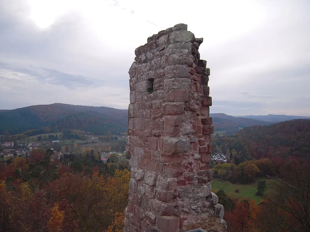 Ruins of the Ramstein Castle in Baerenthal (Moselle, France).