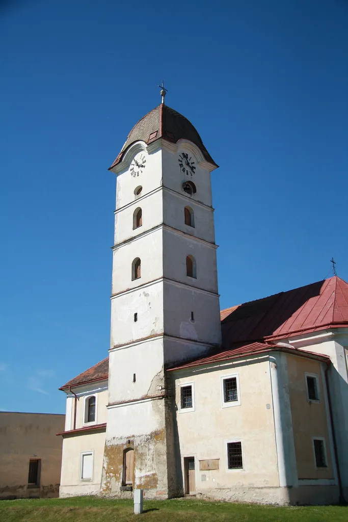 Tower of Church of Saint Michael in Želetava, Třebíč District.