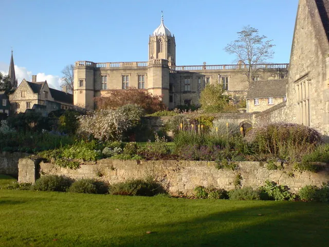 Christ Church War Memorial Garden from Broad Walk The attractive Christ Church War Memorial Garden is seen on the way from St Aldate's along Broad Walk to Christ Church Meadow. Tom Tower appears over the top of the college buildings