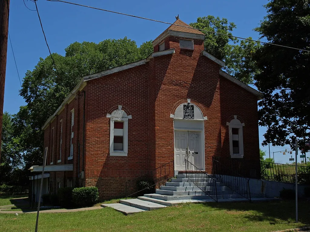 Front (south) side of Clay Street Baptist Church in Montgomery, Alabama