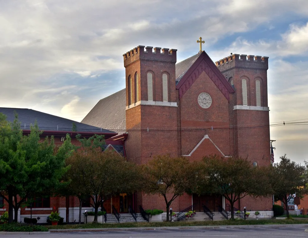 Saint Patrick Church (Columbus, Ohio) - exterior at dawn