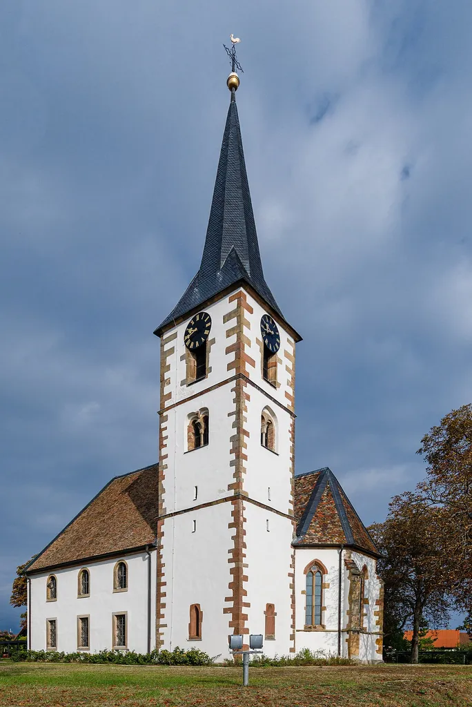 This is a photograph of a cultural monument.It is on the list of cultural monuments of Friedelsheim. Wikimedia list article: Cultural heritage monuments in Friedelsheim Title Cultural heritage monuments in Friedelsheim Instance of Wikimedia list article church building: Protestantische Kirche (Friedelsheim) Title Protestantische Kirche (Friedelsheim) Instance of church building Inception 1074 Located in the administrative territorial entity Friedelsheim Awareness day: Tag des offenen Denkmals Title Tag des offenen Denkmals Instance of awareness day Inception 1993 Part of European Heritage Days Designation: Protestant parish church Depicted part: view from southeast Construction time: allegedly formerly designated 1074 Description: Picturesque group, 11th to 19th century Tower basement Romanesque, partly early Gothic (Dendrochronology around 1258) Upper floor 18th century Gothic choir, allegedly 1329 Aisleless church 1826, Gothic in the core East of the church: church vineyard Place: Local municipality Friedelsheim, Collective municipality Wachenheim, Rural district Bad Dürkheim, Rhineland-Palatinate, Germany, Europe Location: Kirchgasse House number: 6/8
