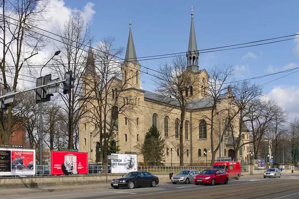 kościół Zmartwychwstania Pańskiego w Katowicach, widok z południowego zachodu