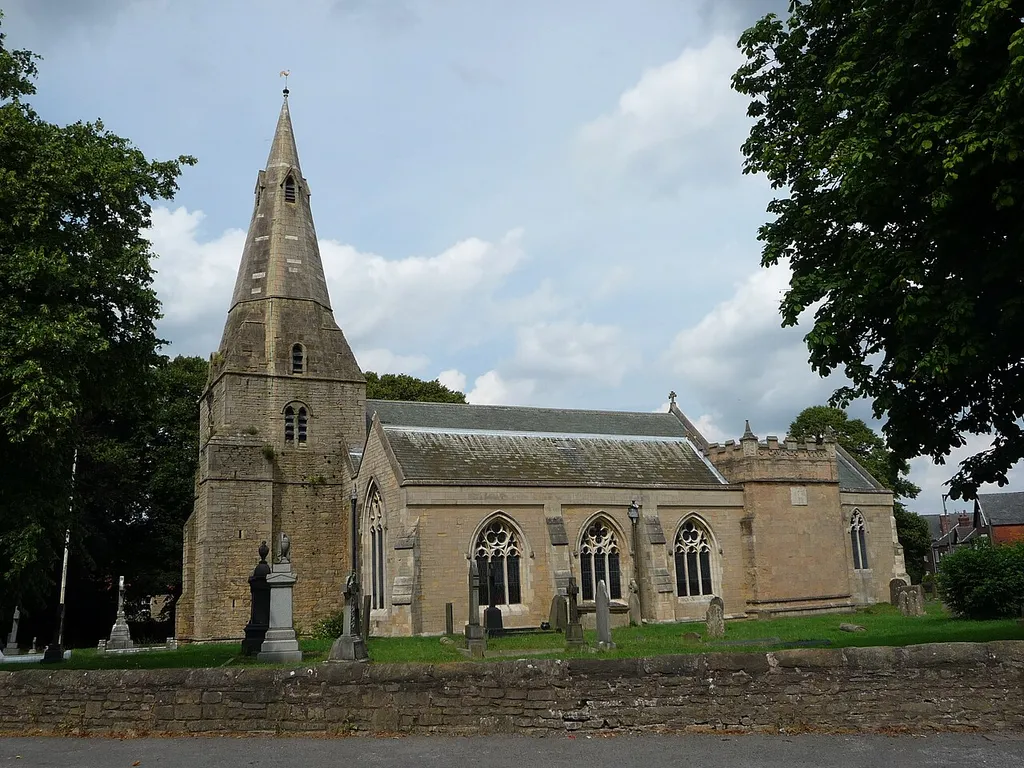 Parish church of SS Mary and Laurence, Bolsover, Derbyshire, seen from the southwest