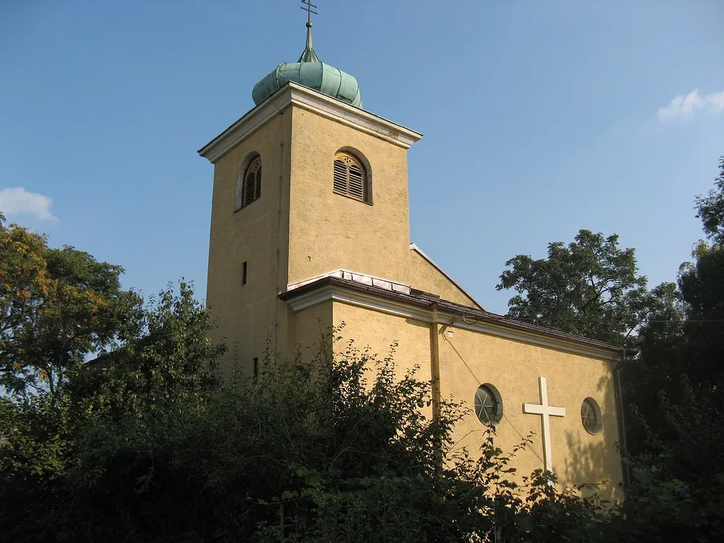 Filialkirche Hl. Franz von Assisi (1952-55) von Oskar Dechant, Rothneusiedl, Wien-Favoriten