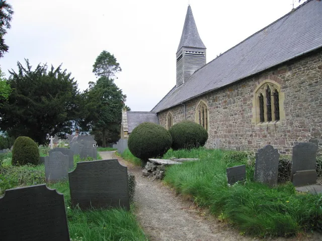 A simple church Llanwnog church has a lovely wood-clad spire.