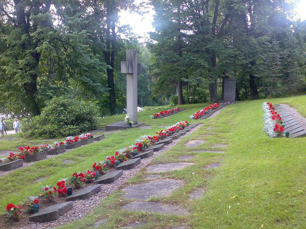 Military cemetary at church in Hämeenkoski, Finland