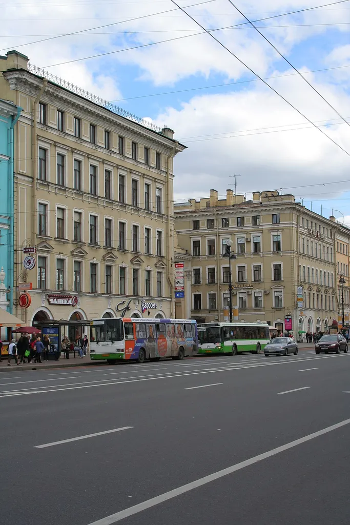 The Nevsky Prospekt in Saint Petersburg. Houses number 32-34.