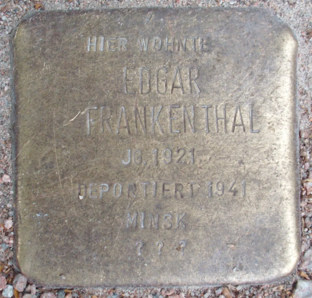 Stolperstein dedicated to Edgar Frankenthal