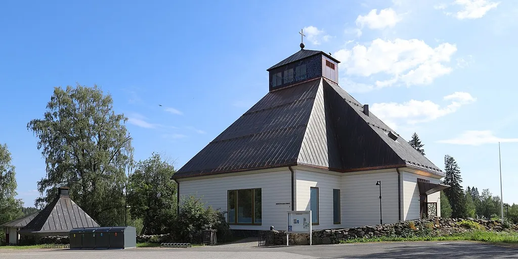 Kiihtelysvaara new church, Aprakkatie 3, Kiihtelysvaara, Joensuu, Finland. - New church was completed in 2024. Seen from northwest.