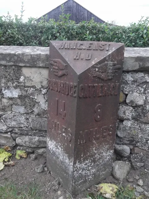 Old Milepost by Crosby Farm, Londonderry, Bedale parish