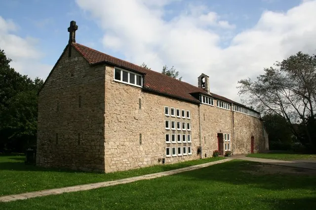 Former parish church of St Edmund, Town End, Sprotbrough, South Yorkshire. An 18th-century barn converted into a church in 1954 and extended in 1963.