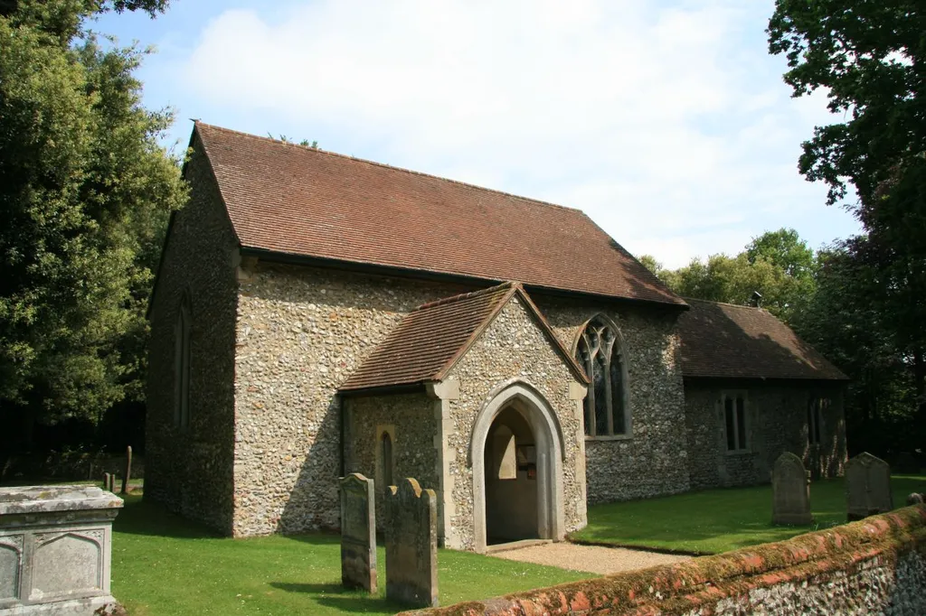 Parish church of the Assumption of the Blesséd Virgin Mary, West Barsham, Norfolk, seen from south-southwest
