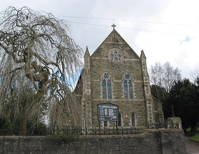 St. Stephen's Church, Belle Vue Road, Cinderford Consecrated in 1890 and built in an early 14th century style. The church was designed by Lingen Barker.