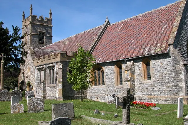 St Nicholas' parish church, Middle Littleton, Worcestershire, seen from the southeast.