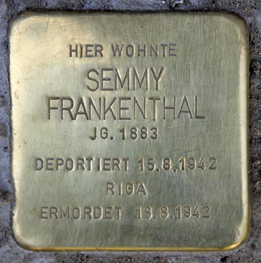 Stolperstein dedicated to Semmy Frankenthal