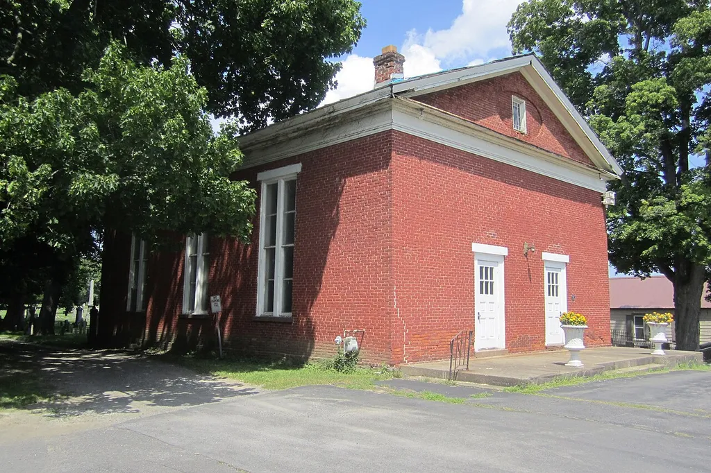 Historic Baptist church and cemetery in Clifton Park Center, Saratoga County, New York; built 1837.