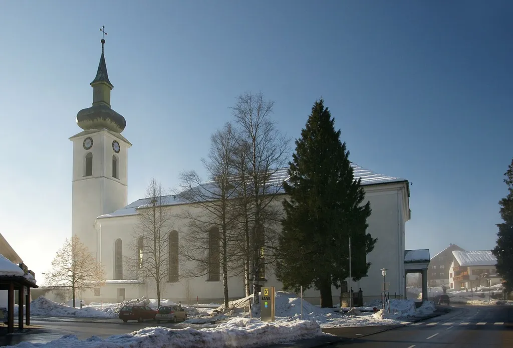 die Pfarrkirche hl. Drei Könige von Hittisau in Vorarlberg.