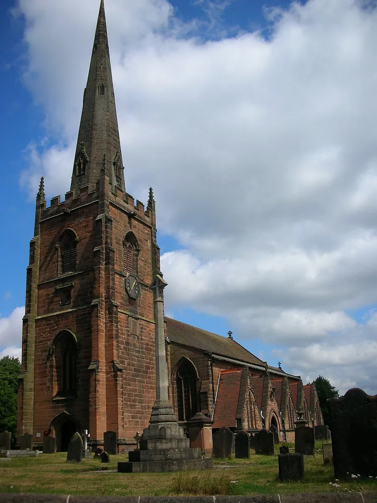 Church of England church of St Mary &amp; St Chad, Brewood, Staffordshire, England. listed. Photographed by me, 8 August 2006.