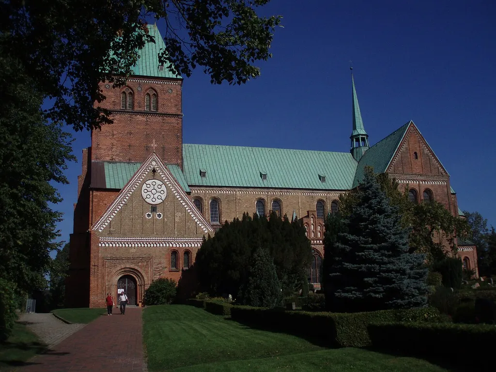 Ratzeburg romanesque Cathedral. Schleswig-Holstein The south West gable has an opus spicatum much decorated pediment