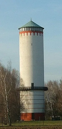 Versuchsturm auf dem Gelände der Firma Mazda in Weißkirchen (Oberursel) /Germany near Frankfort This is a picture of the Hessian Kulturdenkmal (cultural monument) with the ID 100339 (Wikidata)