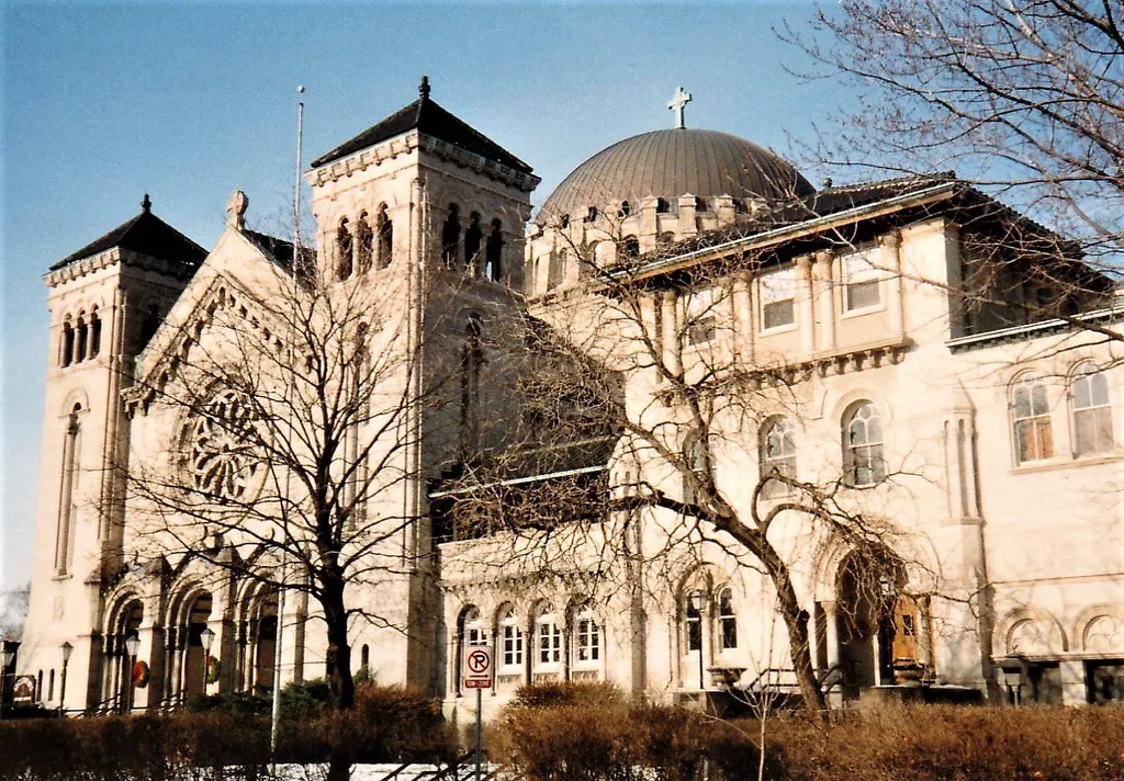 St. Clement Catholic Church in the Lincoln Park neighborhood of Chicago, Illinois. This is a scan of a photograph taken in 1992.