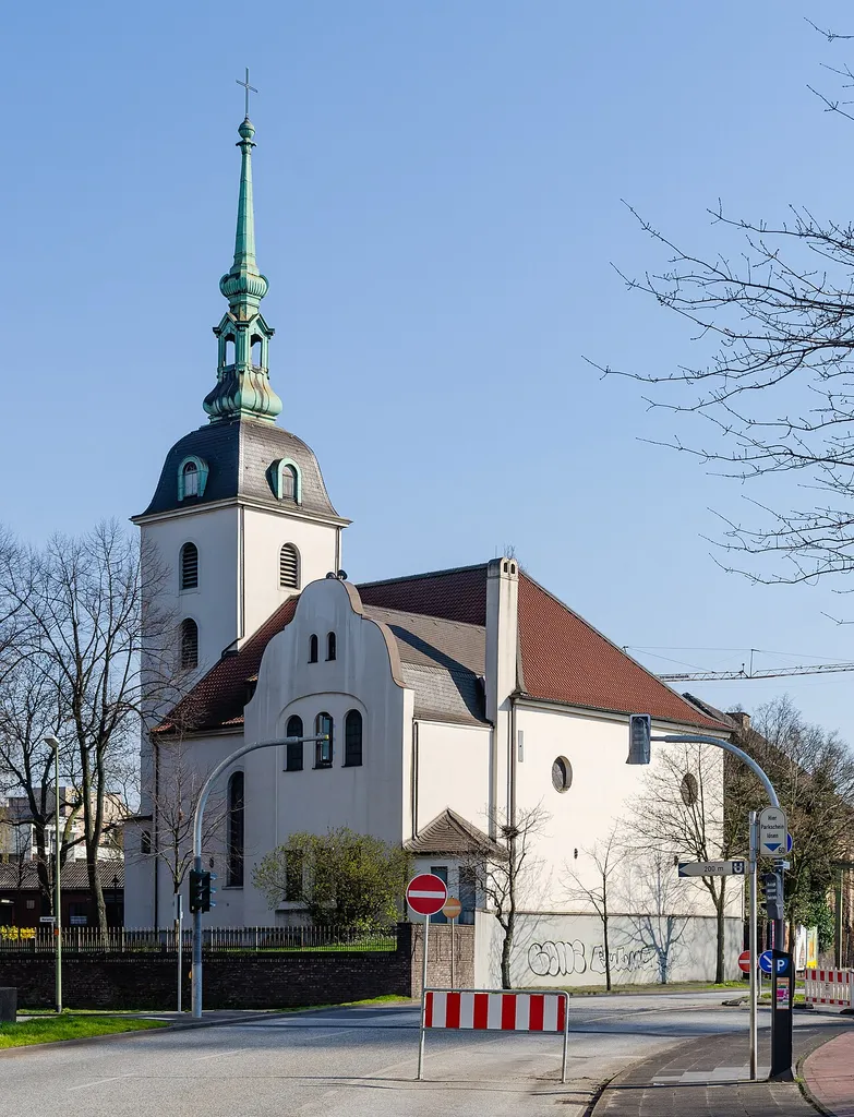 Duisburg (North Rhine-Westphalia, Germany) – borough Mitte, district Altstadt – Protestant Saint Mary's Church – view from the northwest