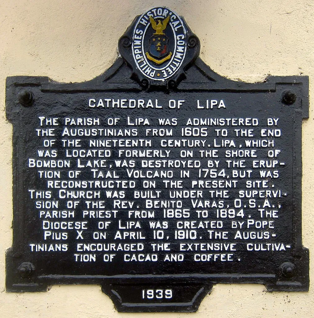 Cathedral of Lipa historical marker