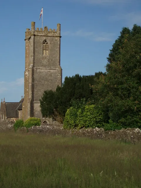 West tower of Holy Trinity parish church, Binegar, Somerset, seen from the west
