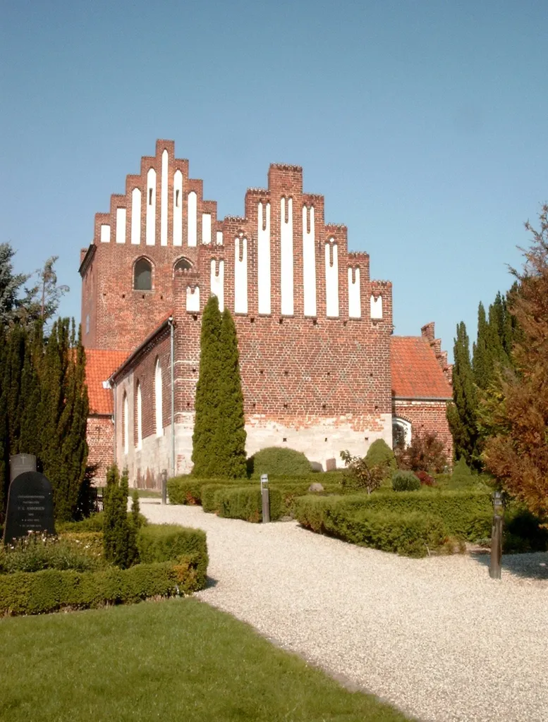 A view of Høje Taastrup Church from the east. Høje Taastrup, Denmark. Photographer: Dan Simon