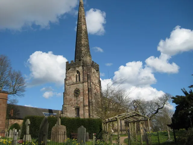 St Matthew's at Morley Looking towards the church and the Tithe Barn, now converted, beyond. Features a wall of stained glass depicting the story of Sir Robert of Knaresborough along the north aisle which came from Dale Abbey in 1539, home of the fine Sacheverell tombs.